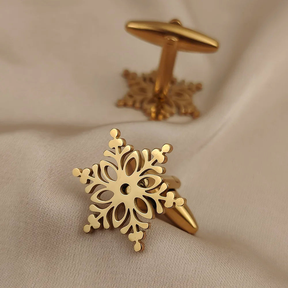 Snowflake Flower Cufflinks