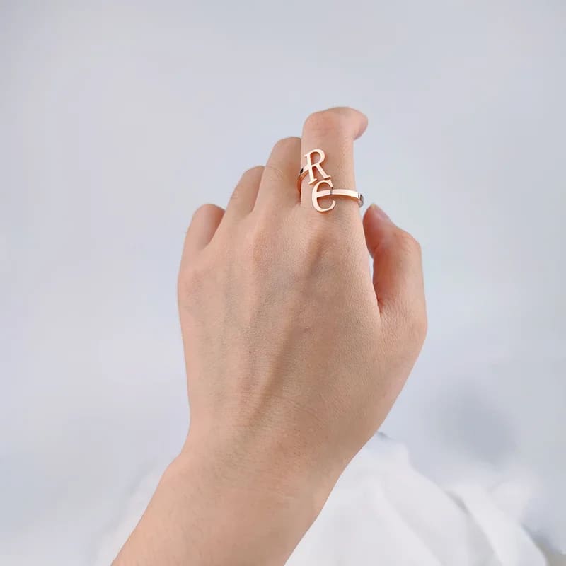 Two Initials Letter Ring - Ring