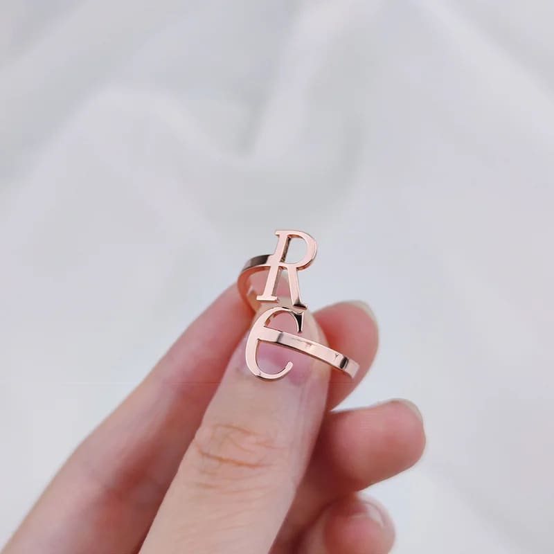 Two Initials Letter Ring - Ring