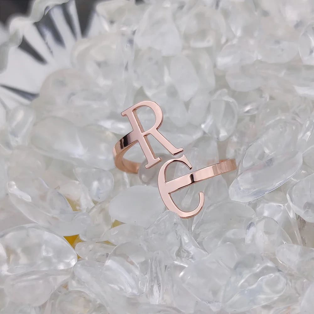 Two Initials Letter Ring - Ring
