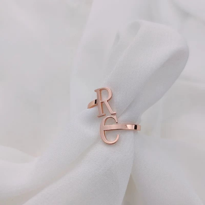 Two Initials Letter Ring - Ring