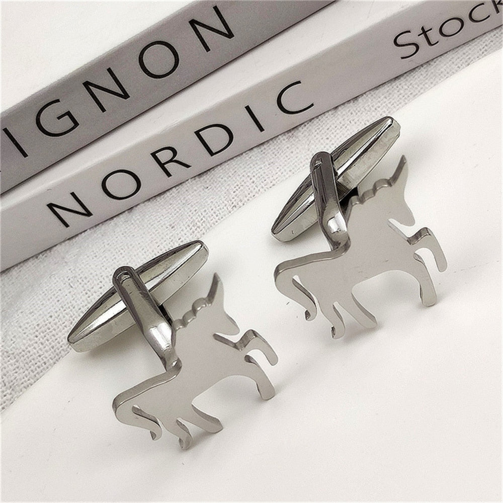 Unicorn Cufflinks - Silver