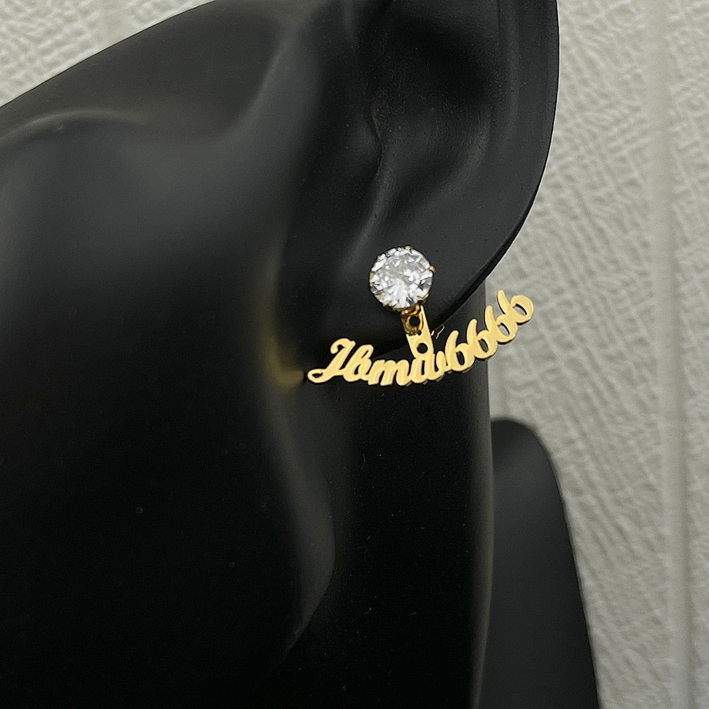 Gem Ear Stud with Name