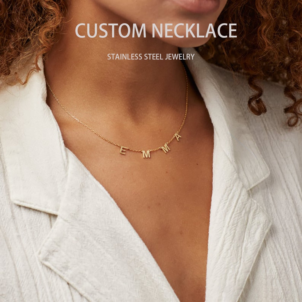 Custom Name Letter Necklace - Custom Necklace