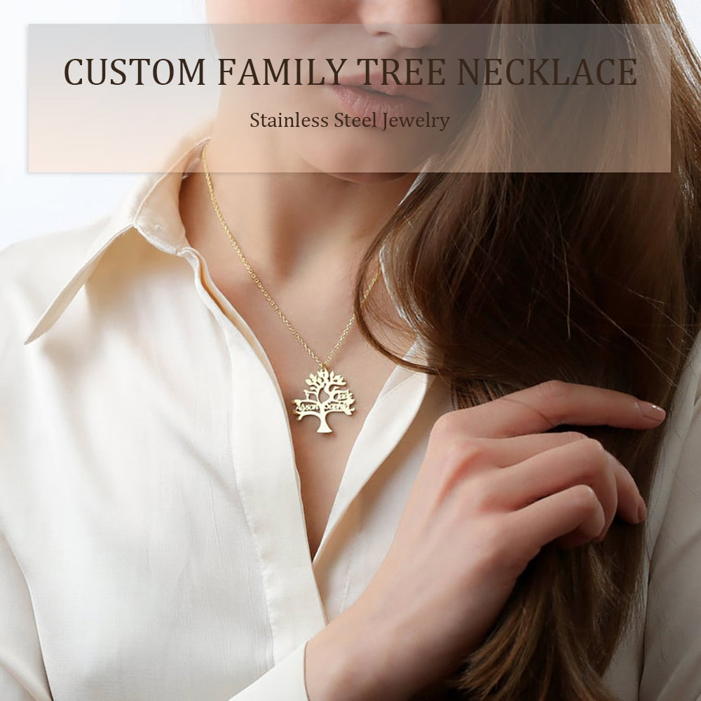 Family Tree Of Life Necklace with Names - Custom Necklace