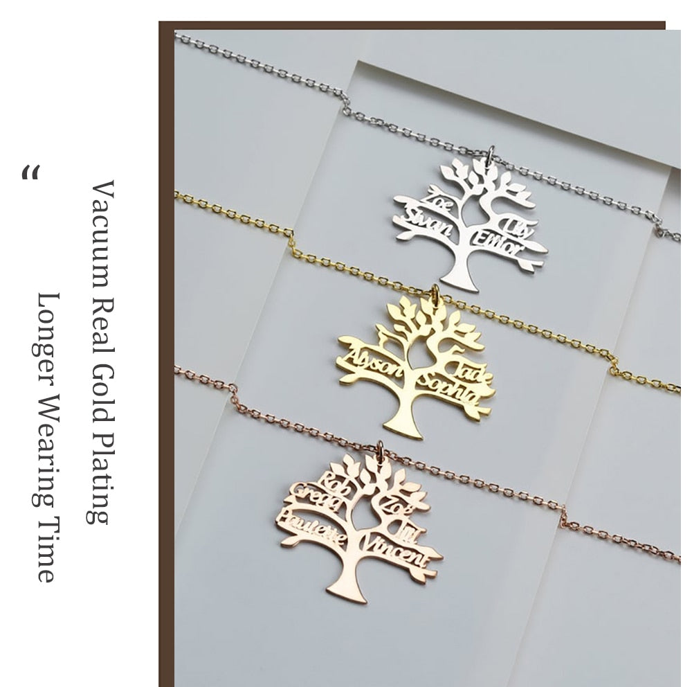 Family Tree Of Life Necklace with Names - Custom Necklace